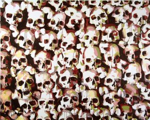 瓦莱州的骷髅头，2015年（丙烯在画布上） 作者 奥利维尔·莫雷尔（Olivier Morel）