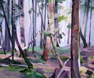 Forêt22，2017（布面丙烯） 作者 奥利维尔·莫雷尔（Olivier Morel）