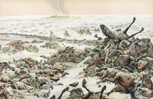 1807年2月，拿破仑观察到在没有结果的Eylau战役中的屠杀