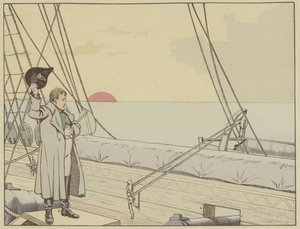 拿破仑在1815年7月15日向英国投降后，登上了HMS Bellerophon 作者 Onfray de Breville工作