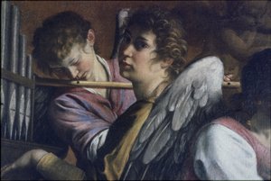 割礼。细节：Artemisia Gentileschi扮演圣塞西莉亚，约1620年。 作者 奥拉齐奥·真蒂莱斯基