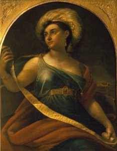 女演员叶卡捷琳娜·塞米诺诺娃（Ekaterina Semyonova）的肖像1786-1849，饰Delphic Sibyl，1828年 作者 奥雷斯特·阿达莫维奇·基普伦斯基