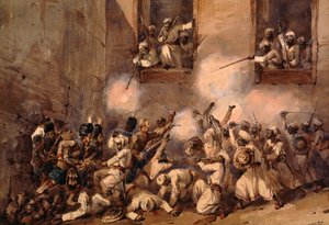 1857年11月16日，在勒克瑙Secundrabagh的猛攻中，第93位高地人进入了突破口