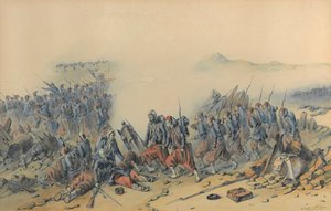 带刺刀的轻步兵（克里米亚）（纸上水彩）
