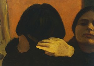 镜中的伊莎（艺术家的妻子） 作者 奥斯卡·吉利亚（Oscar Ghiglia）