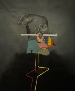傻子，2021-2014（亚麻布油画）