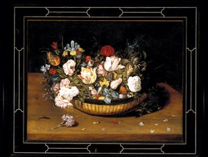 花篮，约1615年（面板上的油） 作者 比埃特长者奥西亚斯