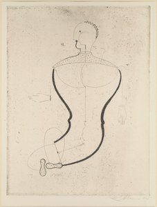左边的抽象图，1923年。 作者 奥斯卡·施勒默（Oskar Schlemmer）