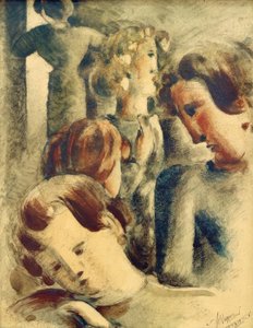 明亮组与蓝色的金发女郎 作者 奥斯卡·施勒默（Oskar Schlemmer）