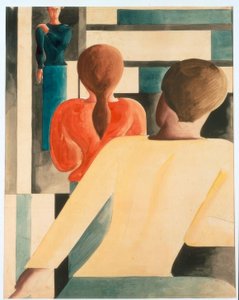 Interieur in Blau, Gelb und Rot 作者 奥斯卡·施勒默（Oskar Schlemmer）