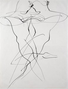 两个相对运动的人物，舞蹈 作者 奥斯卡·施勒默（Oskar Schlemmer）