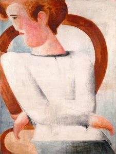 年轻的青年在卷曲的椅子上 作者 奥斯卡·施勒默（Oskar Schlemmer）
