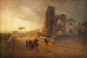 法语：Paysage romain 罗马景观 作者 奥斯瓦尔德·阿亨巴赫