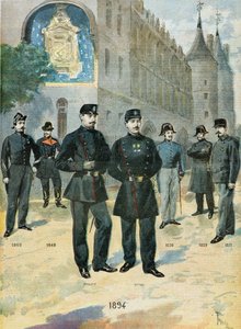 法国警察的不同服饰 作者 奥斯瓦尔多·托法尼（Oswaldo Tofani）