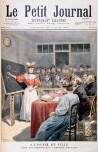 1895年在法国市政厅参加考试的年轻女孩 作者 奥斯瓦尔多·托法尼（Oswaldo Tofani）