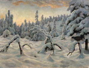 雪后云杉林 作者 奥托·亨宁