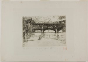 维奇奥桥，被毁坏的平板 作者 奥托·亨利·巴赫（Otto Henry Bacher）