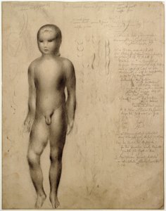 常设男孩行为。 1923年的书法研究