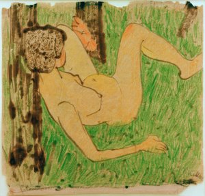 Ruhendes nacktes Mädchen