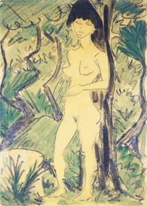森林中的裸体；瓦尔德（Akt im Wald），约1922-1923年