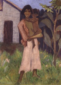 带着孩子站立吉普赛人；带孩子的吉普赛人，1927年 作者 奥托穆勒