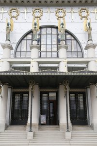 Am Steinhof 教堂（church Leopld）由奥地利维也纳的 Otto Wagner 设计（照片）