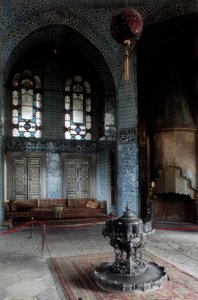 建筑，奥斯曼艺术：托普卡匹皇宫 (Topkapi Saray) 奥斯曼帝国苏丹从 1465 年到 1853 年的主要和官方城市居所。宫殿建于 1475 年至 1478 年之间。 土耳其伊斯坦布尔。 作者 奥斯曼帝国学校