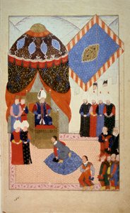奥斯曼帝国：苏丹苏利曼（苏莱曼）我说华丽的（1520-1566）围绕着妓女”“缩影取自“”Nuzhet el-Esrar el-Ahbar der Sefer-i Sigetvar”（Nuzhet el Estrar el Ahbar der Sefer i Siget ) (西西战役编年史 作者 奥斯曼帝国学校