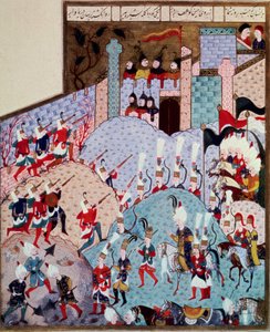 奥斯曼帝国：苏丹索利曼（Suleyman）一世的代表作，说是宏伟的（1520-1566年）和他的军队正在攻击一座坚固的城市