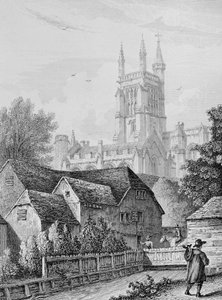 College Tower，Library and Mill Winchester，c.1830