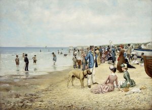 海滩一日游，1885年 作者 欧文·达齐尔（Owen Dalziel）