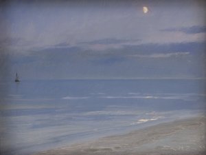 月光下的斯卡根海滩 作者 Peder Severin Krøyer