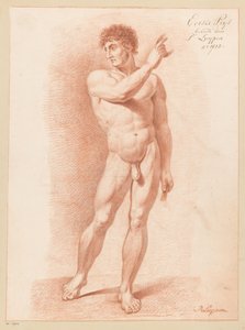 站立的男性裸体，从正面看（1815 年一等奖） 作者 P. Luypen