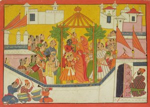 62.2445拉玛和他的兄弟们来自喜马偕尔邦，Kulu-Mandi，Sangri Ramayana，1760-65