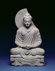 坐佛，G陀罗，公元1世纪至3世纪（片岩）
