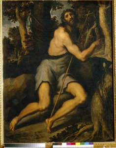荒野中的施洗者圣约翰。年轻的雅各布-帕尔马（Jacopo Palma il Giovane，1544-1628 年），布面油画，16-17 世纪。意大利艺术（威尼斯），马尼埃主义。基辅（乌克兰）西方和东方艺术博物馆。 作者 Palma Il  Giovane