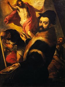 绘画《复活》时的自画像 作者 帕尔玛（Palma Il Giovane）