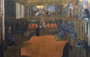 威尼斯总督参观罗马教廷 作者 帕尔玛（Palma Il Giovane）