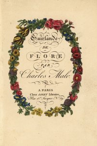 Calligraphic title page within a floral wreath of roses, tulips, and other flowers 作者 贝萨·潘克拉斯（之后）