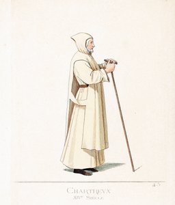 牧师服装：卡尔特会修士，圣布鲁诺勋章 作者 保罗·莫西里