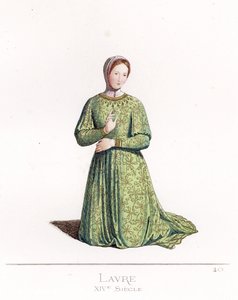 劳拉-德-萨德（1310-1348 年）--彼特拉克笔下的劳拉，取自西蒙娜-马尔蒂尼的肖像画 作者 保罗·莫西里