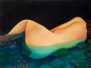 夜泳，2019（木板油画）