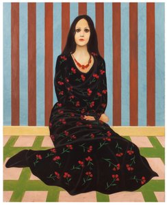 带花的女人》，2016 年（木板油画）