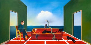 治疗》，2021 年（木板油画）