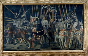 Micheletto da Cotignola 的反击（圣罗马诺战役）。 第二集展示了米凯莱托·达科蒂尼奥拉的反击。 Paolo di Dono di Paolo Uccello (1397-1475) 的绘画 作者 保罗·乌切洛