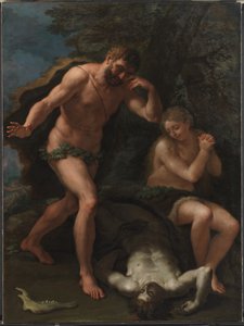 亚当和夏娃为亚伯的尸体悲叹 作者 卢卡·乔丹奴（Luca Giordano）