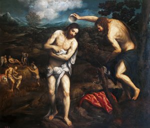 基督的洗礼》，1548-1551。 作者 巴黎·博尔多内