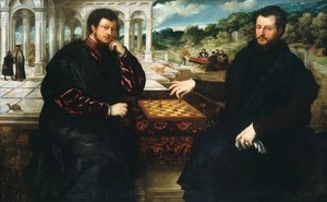 两个下棋的人，约1545年。