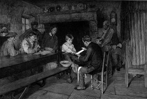 事故（1879年）：一位医生为一位年轻的农民疗伤。根据帕斯卡尔-达格南-博韦雷（Dagnan Bouveret）（1852-1929）的画作雕刻的。载于5月22日《图画世界》第1208期 作者 帕斯卡尔·阿道夫·让·达格南·布维莱