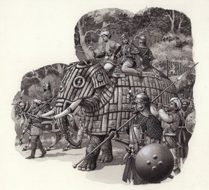 中国装甲军象（水粉纸本）